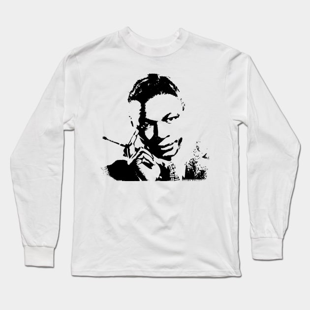 Nat King Cole pop art portrait Long Sleeve T-Shirt by phatvo